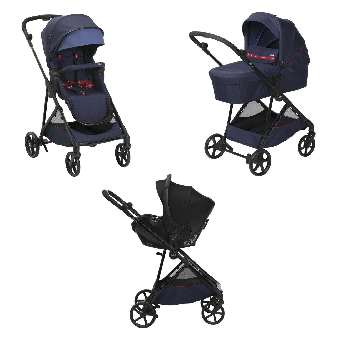 Trio Seety Con Kory Essential | Chicco Passeggino Trio Seety con Kory Essential Chicco beige, sistema modulare leggero e versatile per neonati fino a 22 kg, con cappottina UV50+. | Chicco