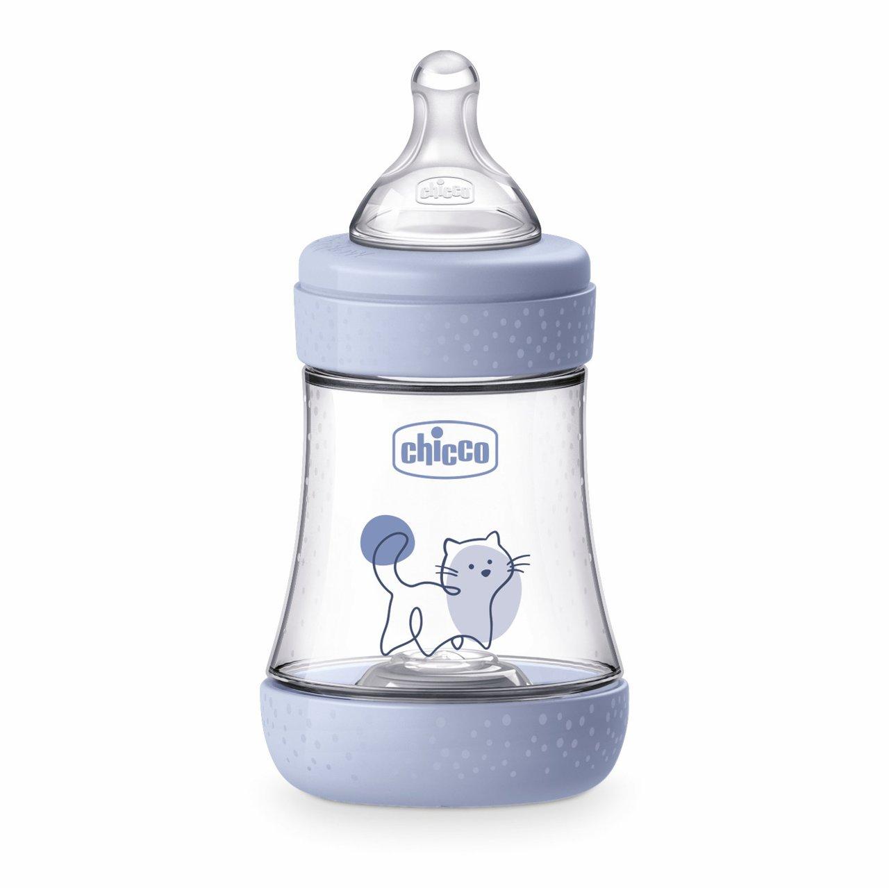 Biberon Perfect 5 Flusso Lento (150 Ml) | Chicco Biberon Chicco Perfect 5 giallo da 150 ml con tettarella Physio e Equilibrium Membrane per neonati, ideale per allattamento artificiale con flusso lento. | Chicco