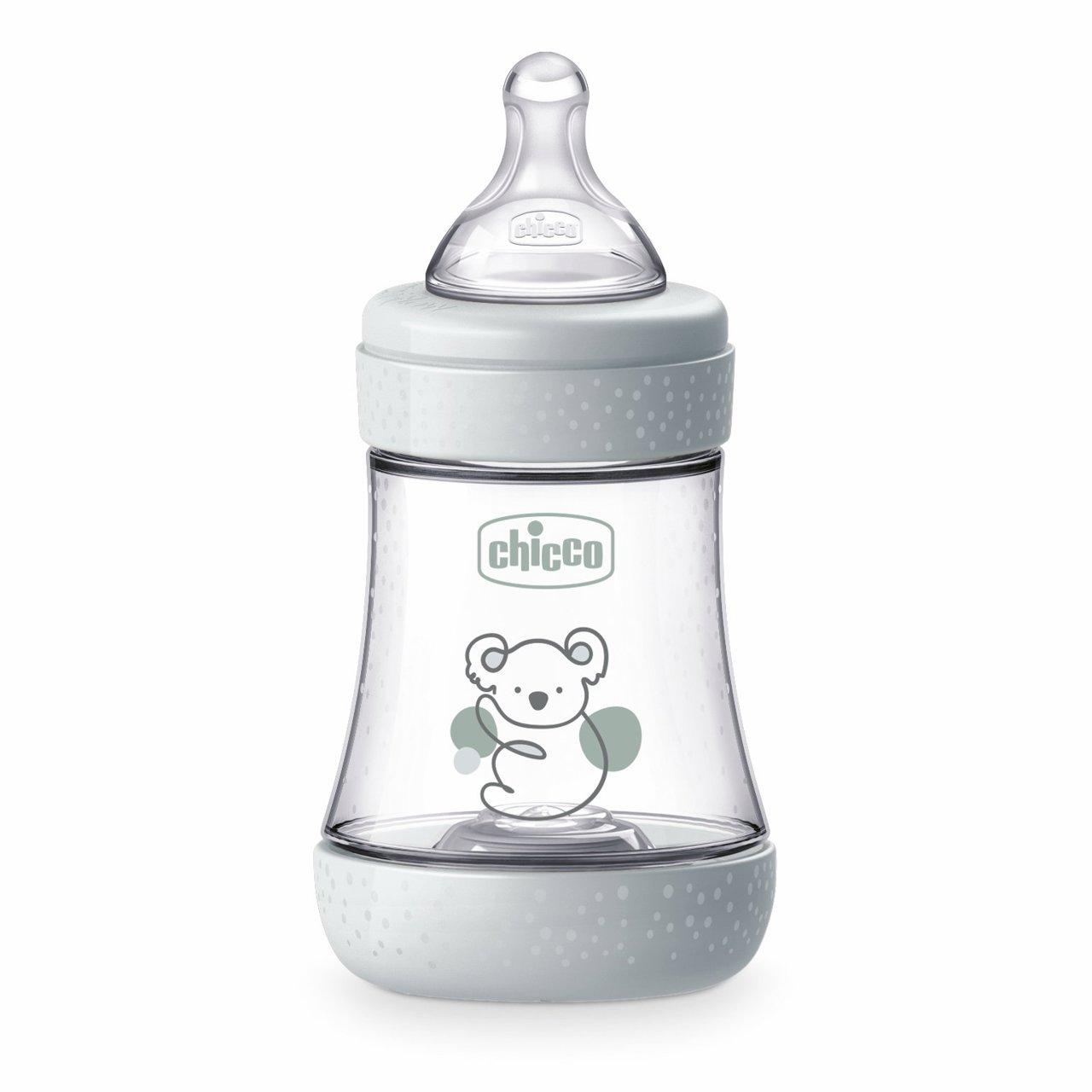 Biberon Perfect 5 Flusso Lento (150 Ml) | Chicco Biberon Chicco Perfect 5 giallo da 150 ml con tettarella Physio e Equilibrium Membrane per neonati, ideale per allattamento artificiale con flusso lento. | Chicco