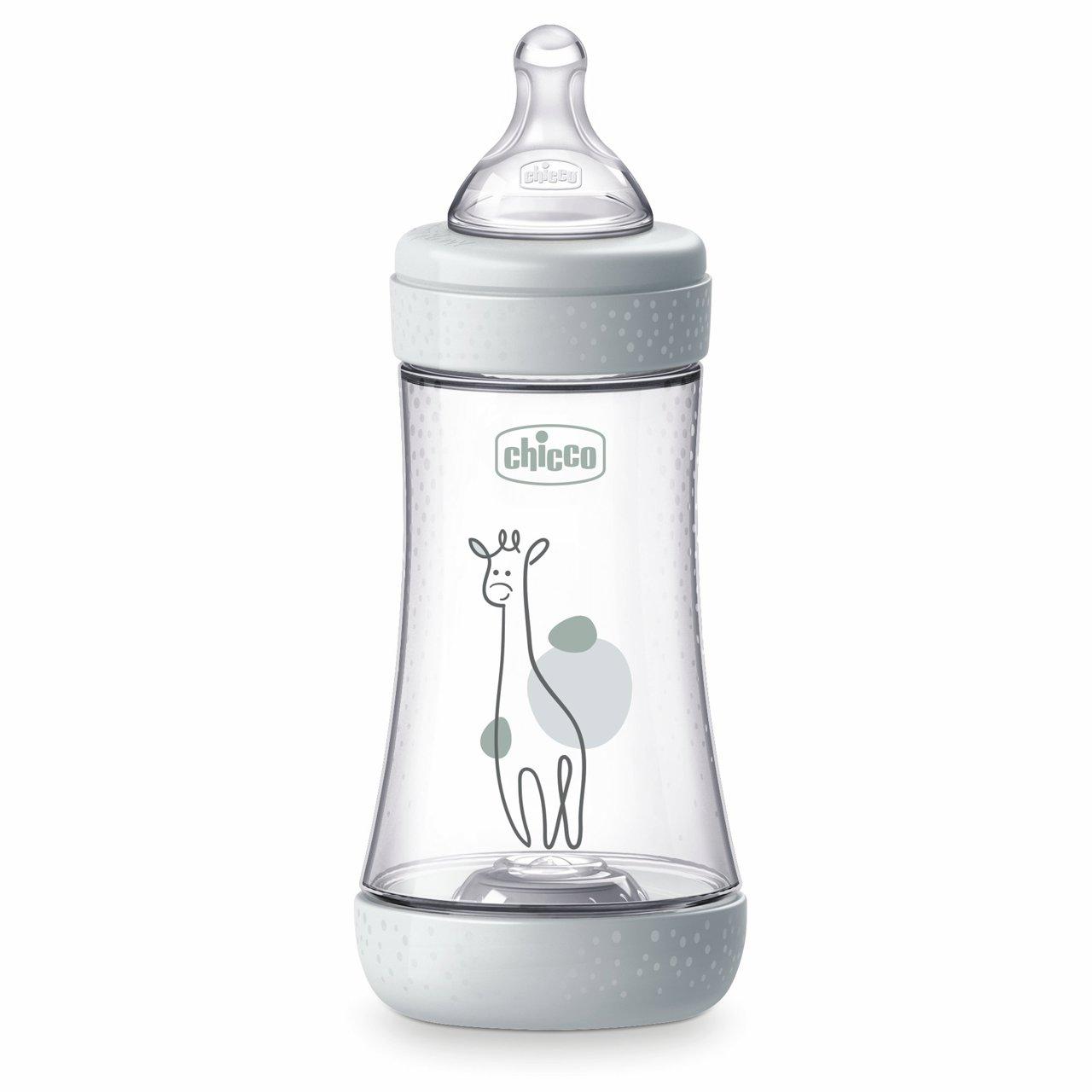 Perfect 5 Biberon 240 Ml - Flusso Medio | Chicco Biberon Chicco Perfect 5 da 240 ml in colore rosa, con tettarella fisiologica in silicone Soft Sense e membrana Equilibrium per un'alimentazione biofunzionale. | Chicco
