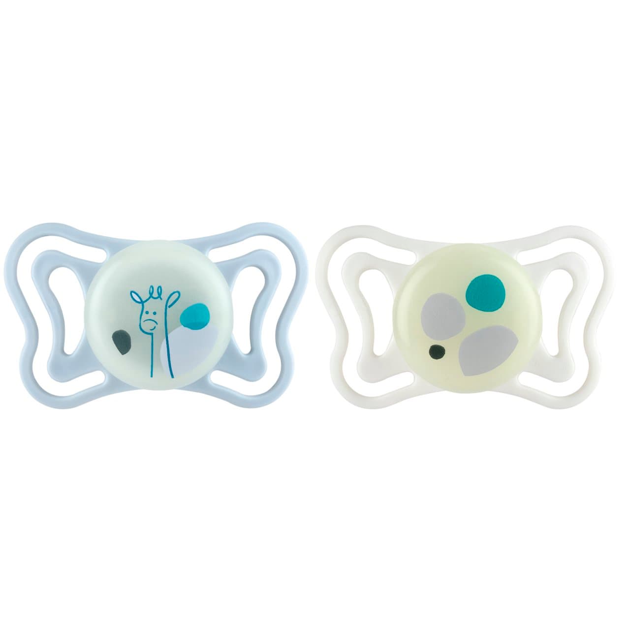 Succhietto Physioforma® Light 2-6m 2 Pz | Chicco Succhietto PhysioForma Light Chicco bianco per neonati 2-6 mesi, con tettarella in silicone SOFT SENSE e design anatomico per la postura fisiologica della lingua. | Chicco