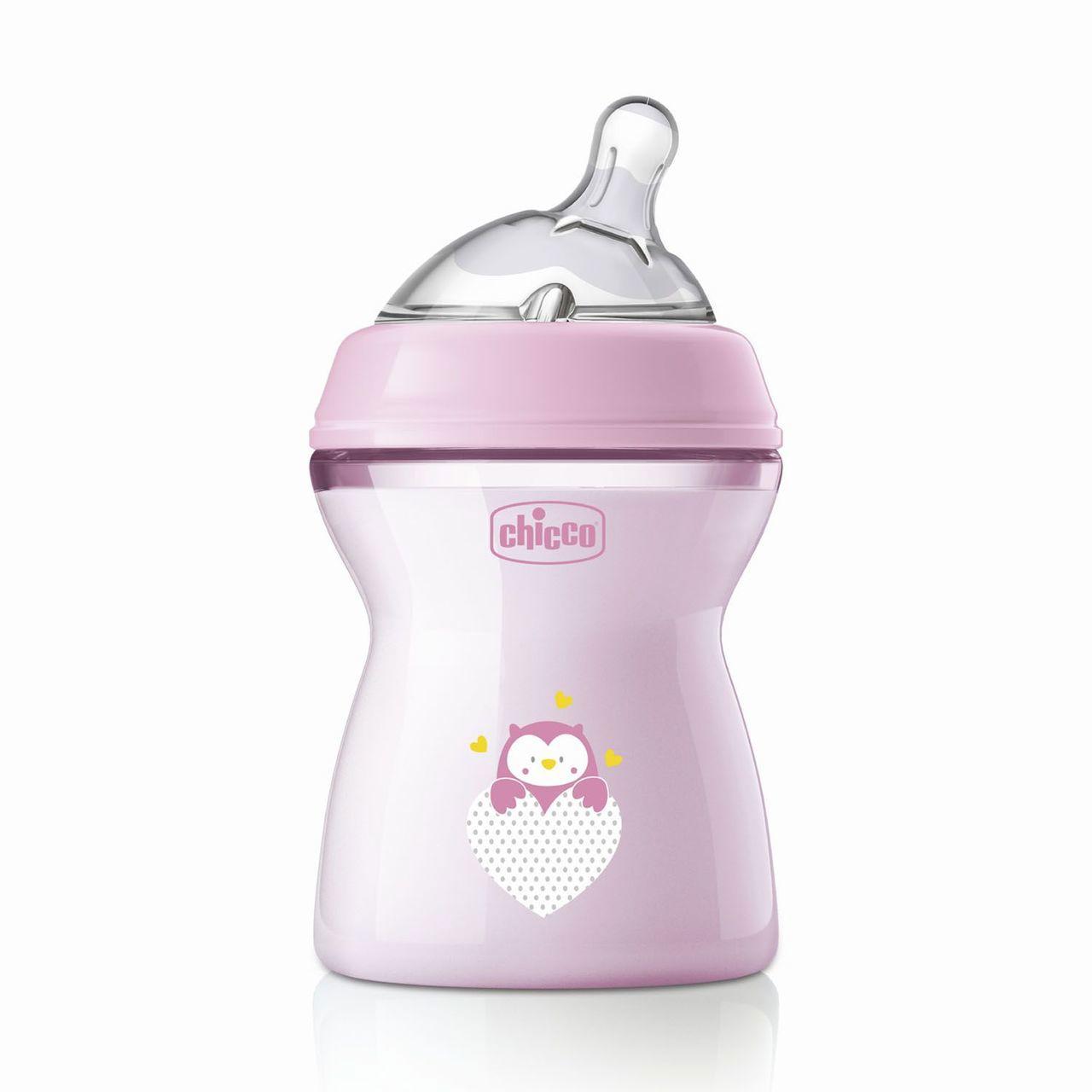 Biberon Naturalfeeling Flusso Medio (250 Ml) | Chicco Biberon Chicco Naturalfeeling grigio da 250 ml con tettarella inclinata per flusso medio, ideale per allattamento misto e neonati. | Chicco