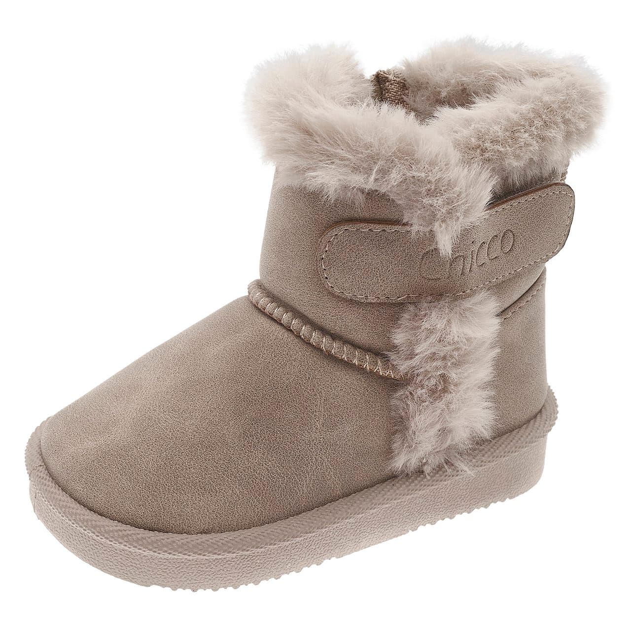Stivaletto Filu | Chicco Stivaletto unisex Chicco Filu marrone con bordo in tessuto effetto pelliccia, forma arrotondata e chiusura regolabile con zip e strappo. | Chicco