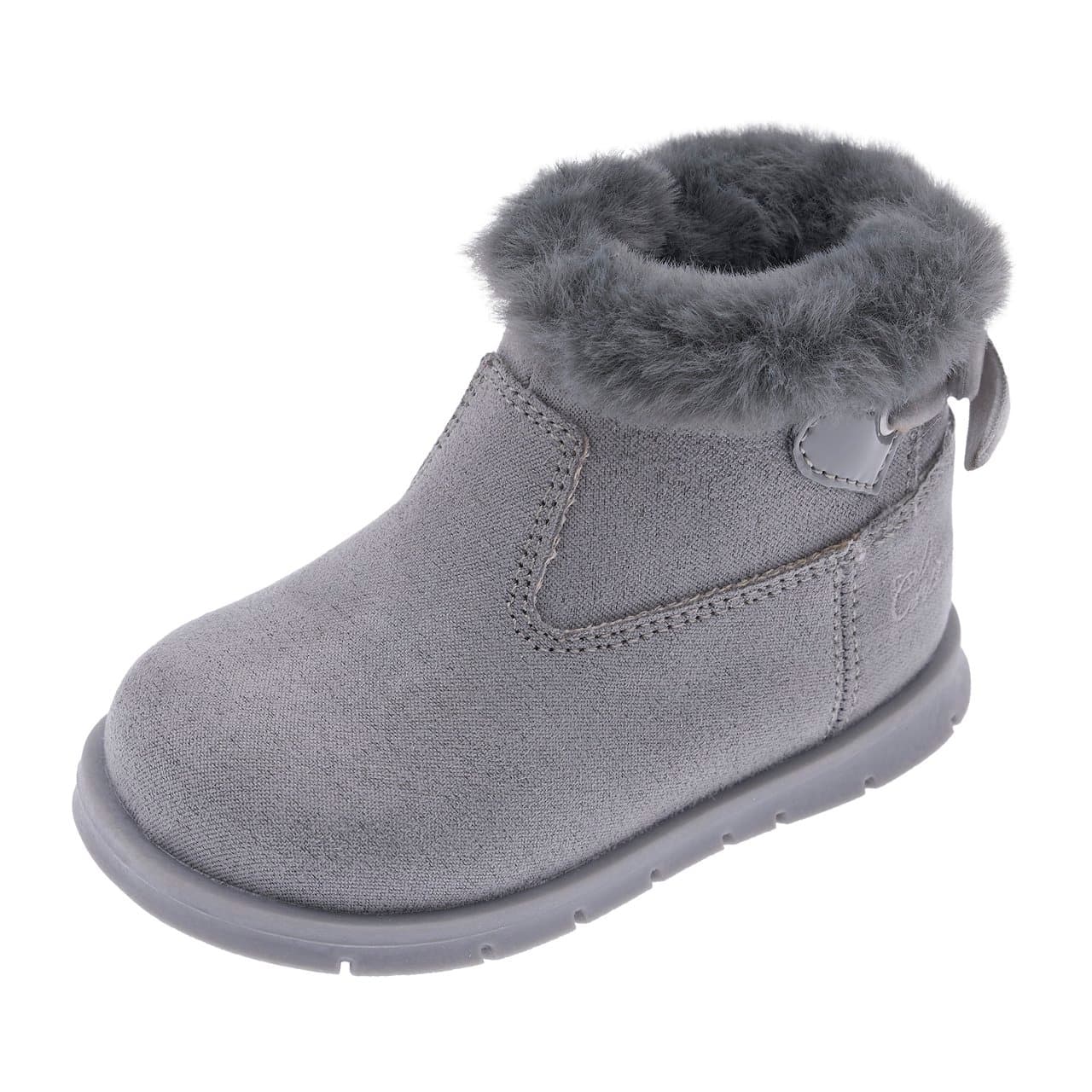Stivaletto Bambina Fiorella | Chicco Stivaletto primi passi rosa per bambina Chicco Fiorella con bordo in pelliccia, cuore in vernice e fiocco posteriore in velluto. | Chicco