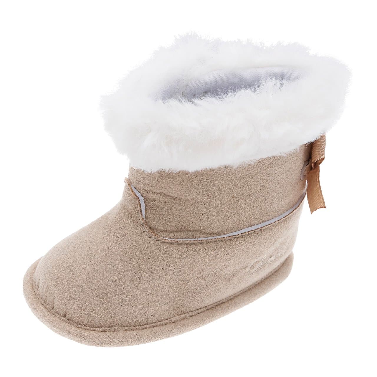 Stivaletto Bambina Omelina | Chicco Stivaletto da bambina Chicco Omelina rosa con fiocco in raso e bordo in pelliccia, chiusura a strappo e forma arrotondata. | Chicco
