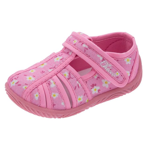 Pantofola Bambina Templar | Chicco Pantofola da bambina Chicco rosa glitterata con stampa floreale, chiusura a strappo Flex-zone e suola flessibile per la primavera/estate. | Chicco