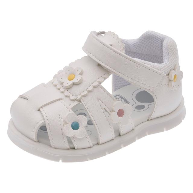 Sandalo Bambina Foggy | Chicco Sandalo primi passi da bambina Chicco Foggy bianco con applicazioni floreali multicolor e chiusura a strappo, ideale per primavera/estate. | Chicco