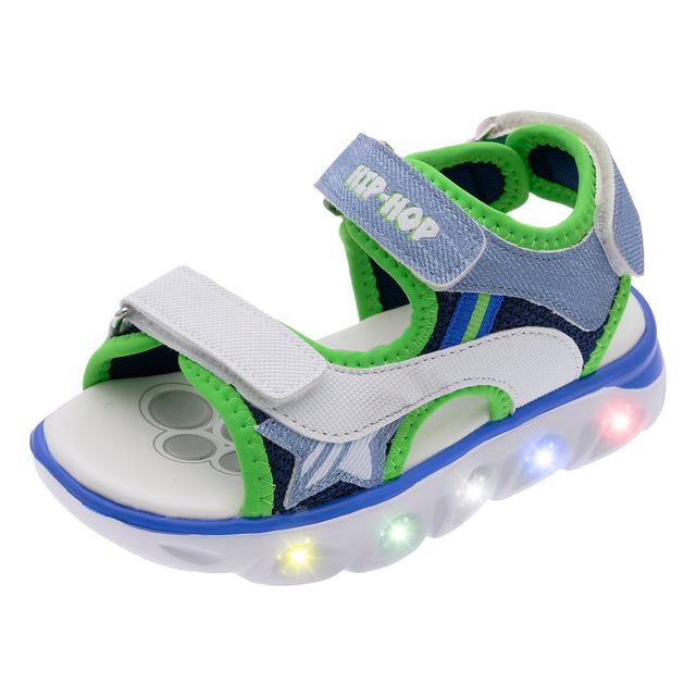 Sandalo Bambino Corallo | Chicco Sandalo bambino Chicco LIGHT blu con tripla regolazione, decorazione a stella e suola ultraleggera con LED multicolore che si illuminano. | Chicco