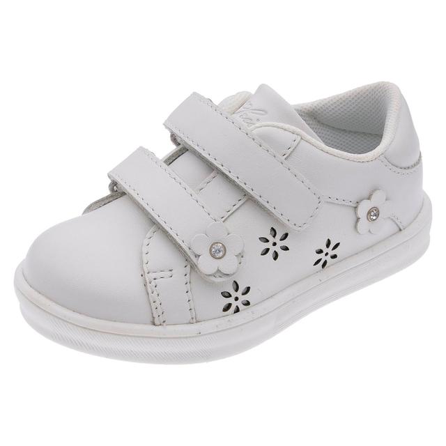 Sneakers Bambina Cumba | Chicco Sneakers Cumba Chicco bianche per bambina con decorazione floreale, chiusura a doppio strappo Flex-zone e suola flessibile per il movimento naturale del piede. | Chicco