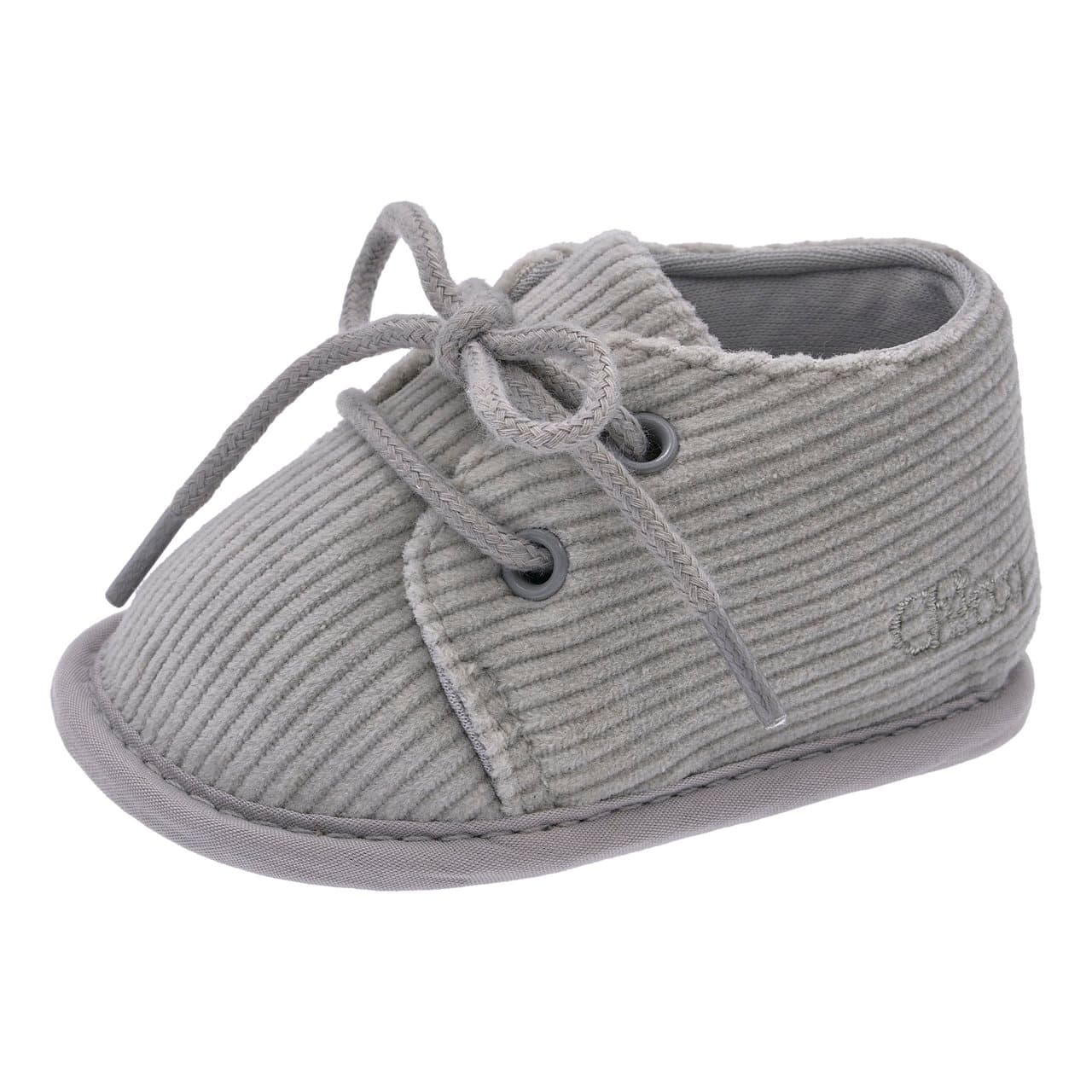 Polacchino Bambino Nicol | Chicco Polacchino bambino unisex Chicco linea Nicol in velluto color ghiaccio, con punta arrotondata e chiusura a lacci regolabile, taglie 15-19. | Chicco