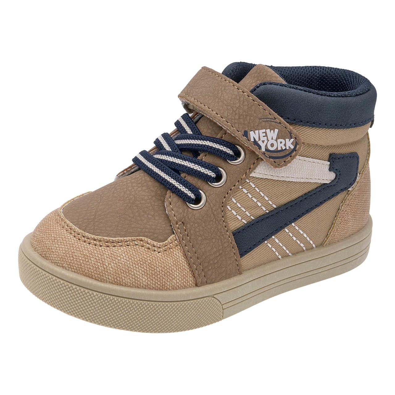 Polacchino Bambino Furetto | Chicco Polacchino bambino unisex Chicco Furetto beige con inserto in tessuto, chiusura a strappo e lacci elastici, suola Flex-Zone per la mobilità del piede. | Chicco
