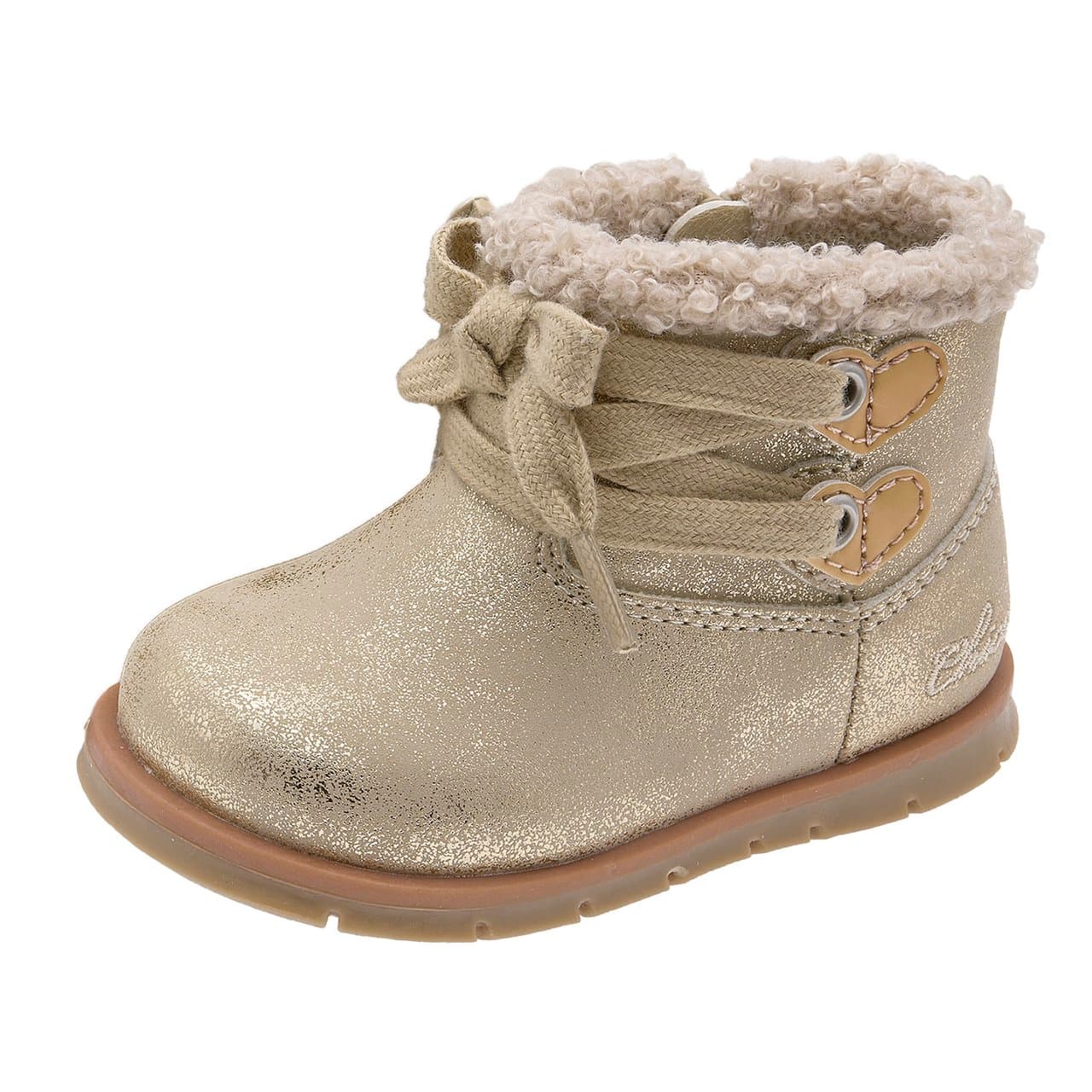 Stivaletto Bambina Florentia | Chicco Stivaletto primi passi da bambina Chicco Florentia giallo con decorazione a cuore, lacci e zip laterale per una calzata regolabile. | Chicco
