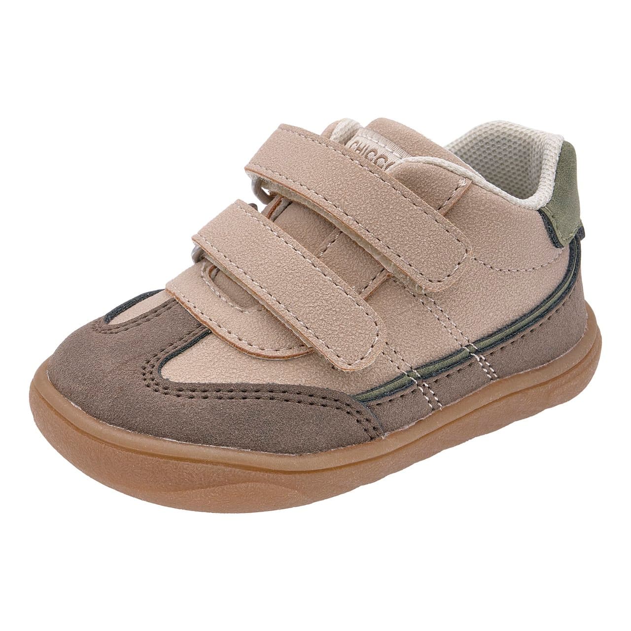 Sneakers Bambino Giumbo | Chicco Sneakers barefoot unisex Chicco Giumbo beige con dettagli a contrasto e decorazione laterale, suola flessibile e doppio strappo regolabile. | Chicco