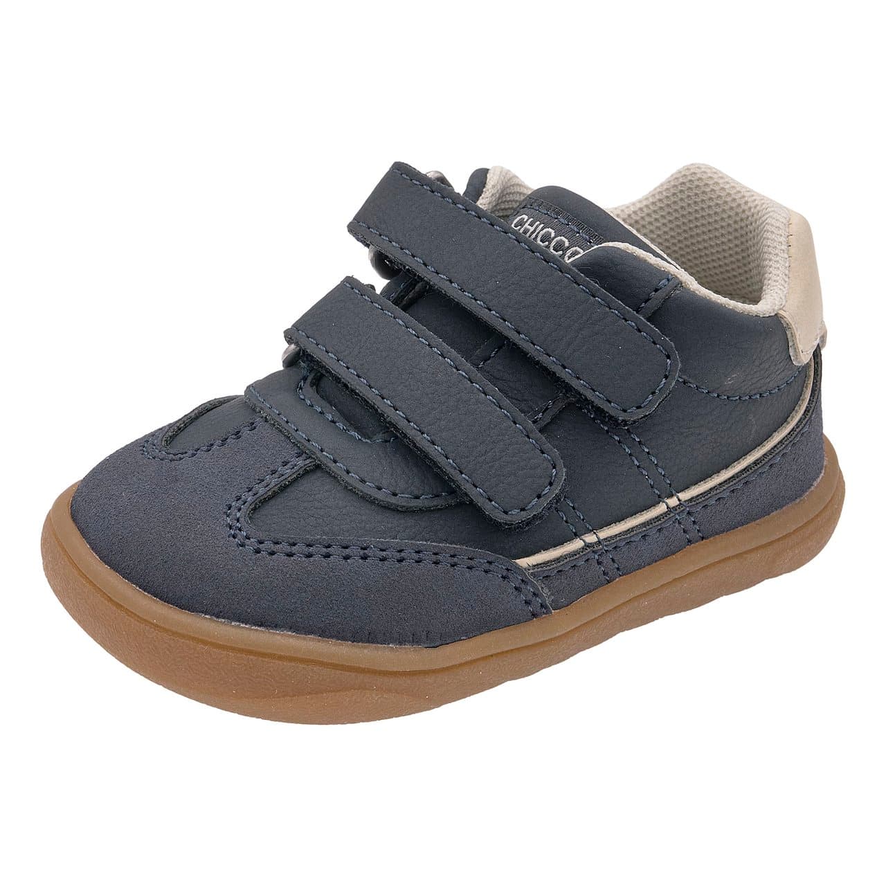 Sneakers Bambino Giumbo | Chicco Sneakers barefoot unisex Chicco Giumbo beige con dettagli a contrasto e decorazione laterale, suola flessibile e doppio strappo regolabile. | Chicco