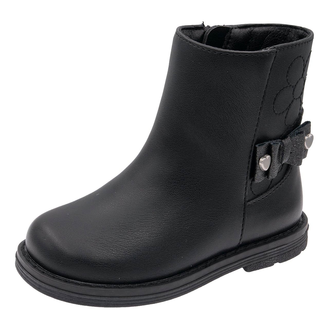 Stivaletto Bambina Celtina | Chicco Stivaletto bambina Chicco Celtina colore acciaio con ricamo floreale sul retro e fiocco con cuori, zip laterale per calzata regolabile. | Chicco