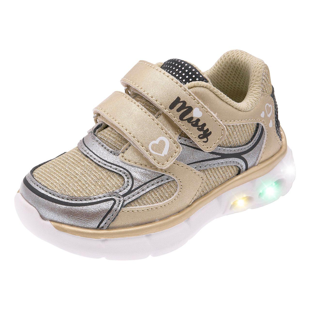 Sneakers Bambina Caja | Chicco Sneakers gialle unisex Chicco Caja per bambina con chiusura a strappo e luci LED multicolore integrate sul retro della suola. | Chicco
