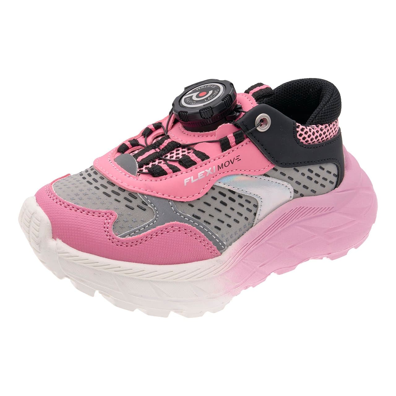 Sneakers Bambina Clash | Chicco Sneakers bambina Chicco Flexi Move rosa con inserto in tessuto tecnico e nastro bicolore, dotate di sistema Rapid Lacing per una calzata precisa. | Chicco