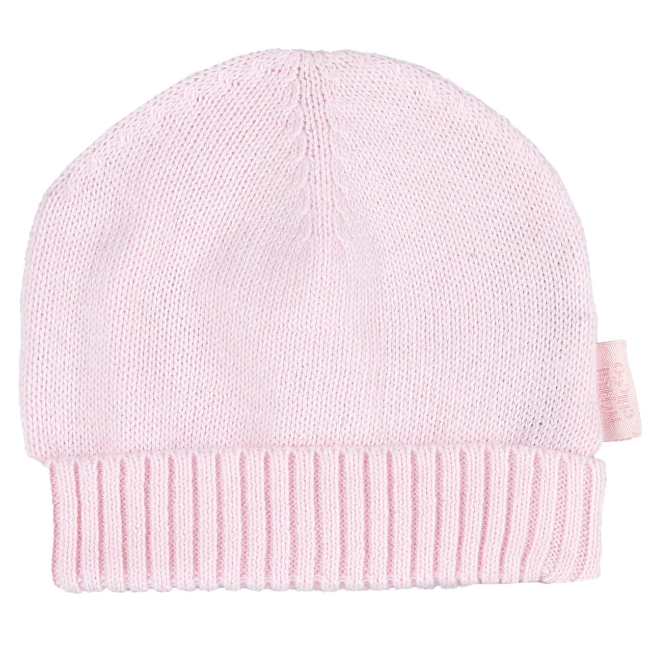 Cappello In Maglia | Chicco Cappellino neonato Chicco in morbido cotone 100%, unisex, rosa delicato, con risvoltino a costine, taglia 0-3 mesi. | Chicco