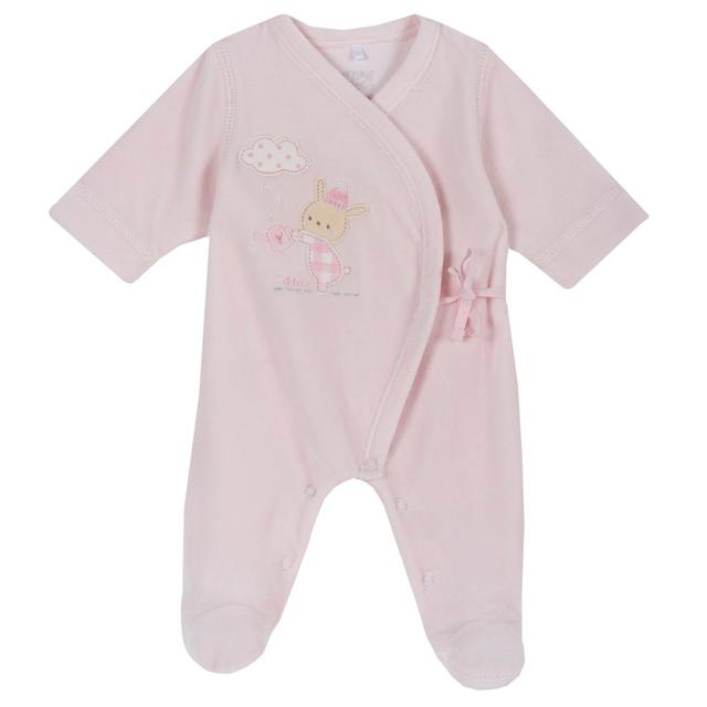 Tutina Prematuro | Chicco Tutina premurosa Chicco rosa in ciniglia per neonata con apertura incrociata frontale e chiusura a laccetti, ideale per ogni stagione. | Chicco