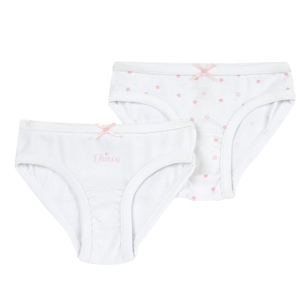 Set Mutandine Con Fiocchetto | Chicco Set mutandine bambina Chicco in cotone a costina, bianco tinta unita e fantasia con fiocchetto, Oeko-Tex. | Chicco