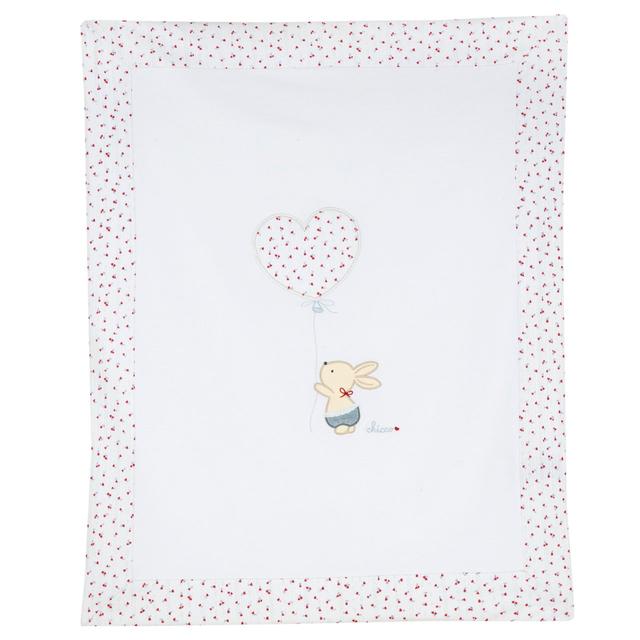 Coperta Carrozzina Sfoderabile | Chicco Coperta sfoderabile per carrozzina Chicco in jersey di cotone elasticizzato bianco con stampe fantasia e dettagli ricamati, ideale per neonata. | Chicco