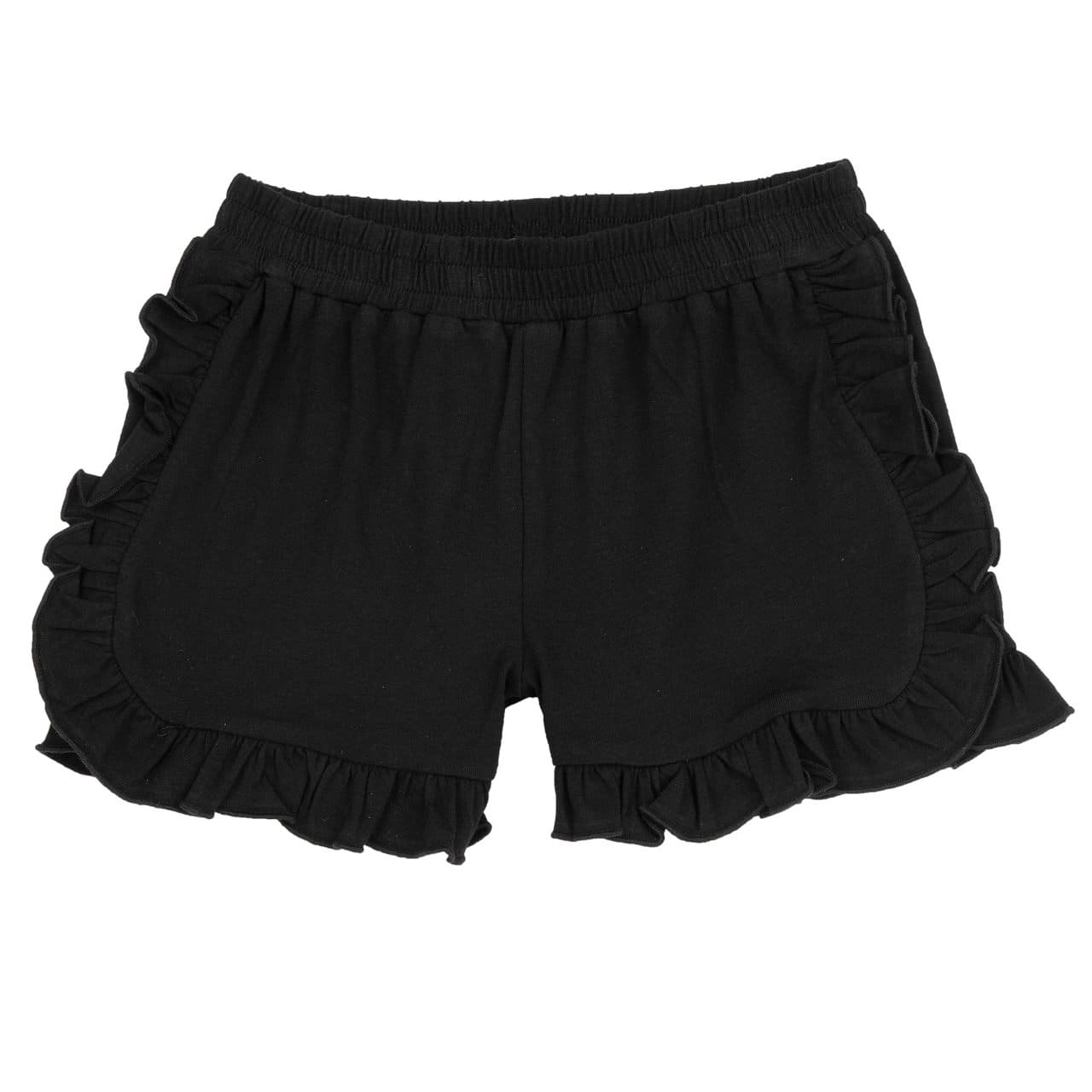 Pantaloni Corti Con Rouches | Chicco Pantaloni corti blu in jersey elasticizzato per bambina Chicco con rouches sul davanti e sul fondo, vita elasticizzata e cotone sostenibile Oeko-Tex. | Chicco