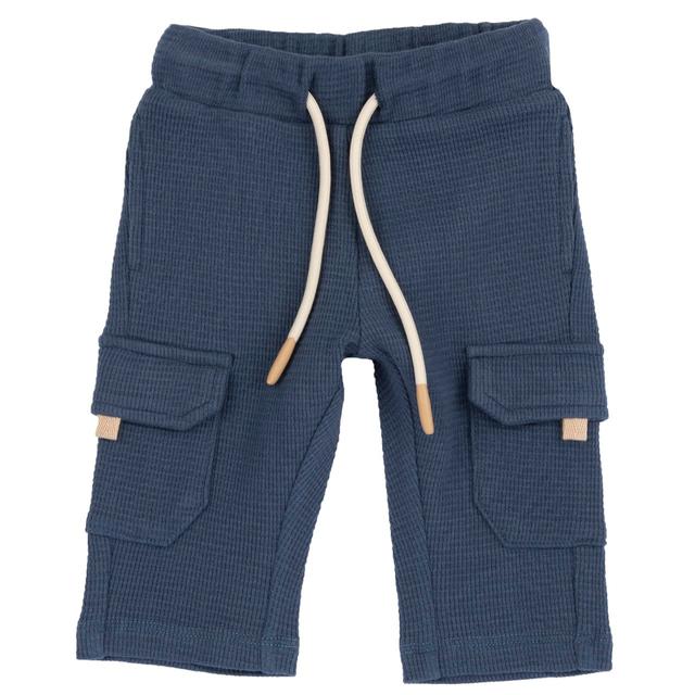 Pantaloni Lunghi | Chicco Pantaloni lunghi azzurri in jersey jacquard 100% cotone sostenibile Chicco per bambino, con vita elasticizzata e tasconi. | Chicco