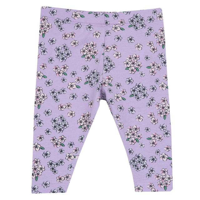 Leggings Fantasia | Chicco Leggings viola fantasia floreale in jersey elasticizzato per bambina del brand Chicco, realizzati in cotone sostenibile certificato Oeko-Tex. | Chicco