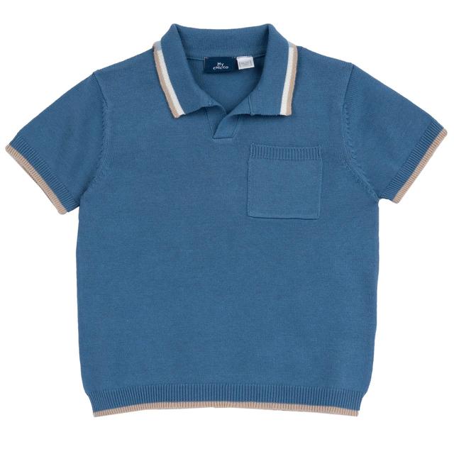 Polo Manica Corta | Chicco Polo azzurra a manica corta in cotone per bambino Chicco, con dettagli a contrasto e taschino sul petto, ideale per primavera/estate. | Chicco