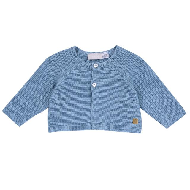 Cardigan In Maglia | Chicco Cardigan in maglia azzurro Chicco per bambino in cotone sostenibile con giochi di punti e bottoni, perfetto per la primavera/estate. | Chicco