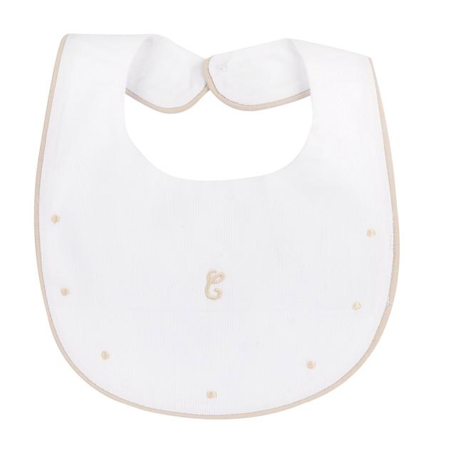 Bavaglino Con Ricamo | Chicco Bavaglino Chicco in piquet bianco unisex con ricamo grafico, realizzato in cotone sostenibile e certificato Oeko-Tex, ideale per la primavera/estate. | Chicco