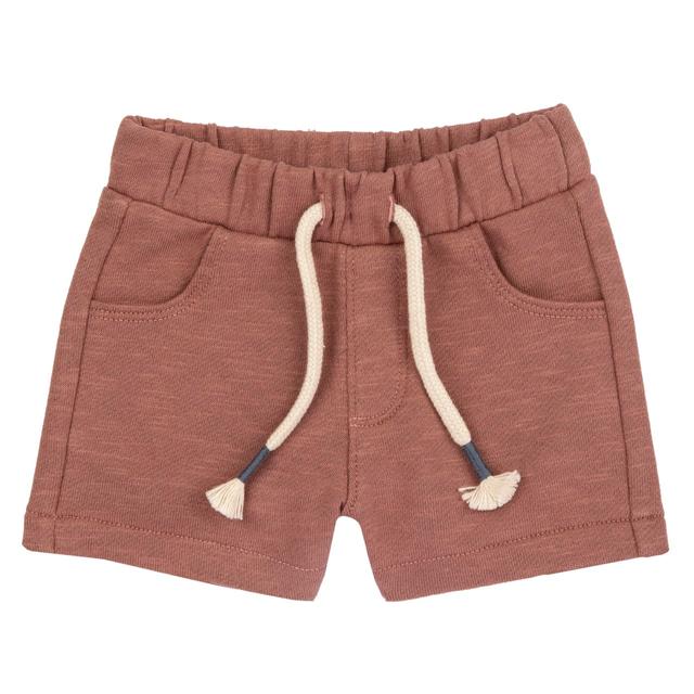 Pantaloni Corti | Chicco Pantaloni corti beige in felpa di cotone non garzata effetto fiammato per bambini, con vita elasticizzata e coulisse ornamentale, parte della collezione Chicco. | Chicco