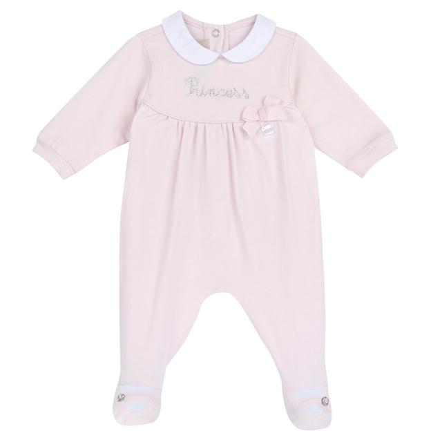 Tutina Aperta Dietro | Chicco Tutina rosa in jersey elasticizzato Chicco per bambina, con grafica strass sotto tulle, scarpina ricamata e bottoncino gioiello, stampa antiscivolo. | Chicco