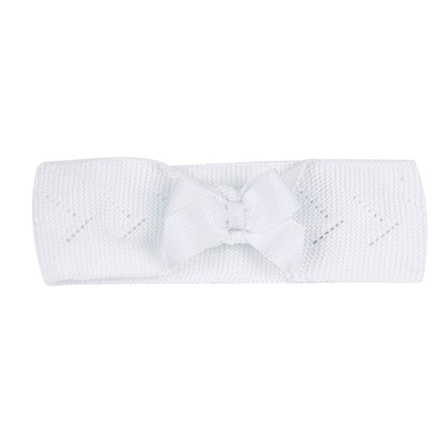 Fascetta | Chicco Fascetta rosa in maglia Chicco per bambina con fiocco applicato, lavorazione a giochi di punti e certificazione Oeko-Tex, ideale per primavera/estate. | Chicco