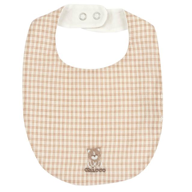 Bavaglino Fantasia | Chicco Bavaglino Chicco bianco a quadretti in tela di cotone tinto filo, con retro in jersey elasticizzato, ideale per la primavera/estate. | Chicco