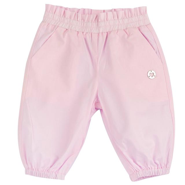 Pantaloni Lunghi | Chicco Pantaloni lunghi rosa in cotone sostenibile Oeko-Tex per bambina Chicco con vita elasticizzata e dettagli eleganti. | Chicco