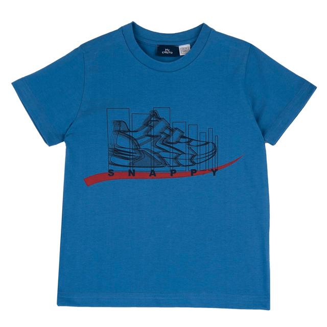 Maglietta Manica Corta | Chicco Maglietta a manica corta Chicco bianca in cotone sostenibile con stampa sportiva effetto fotografico per bambino. | Chicco