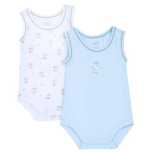Set Body Intimo | Chicco Set body intimo Chicco azzurro a spalla larga in morbido cotone elasticizzato, con bottoni automatici per un facile cambio. | Chicco