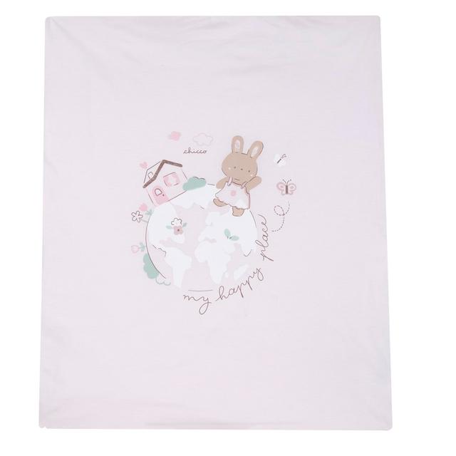 Coperta Carrozzina | Chicco Coperta per carrozzina Chicco in cotone sostenibile Oeko-Tex, rosa con grafica stampata, dimensioni 80x64 cm, ideale per neonati. | Chicco