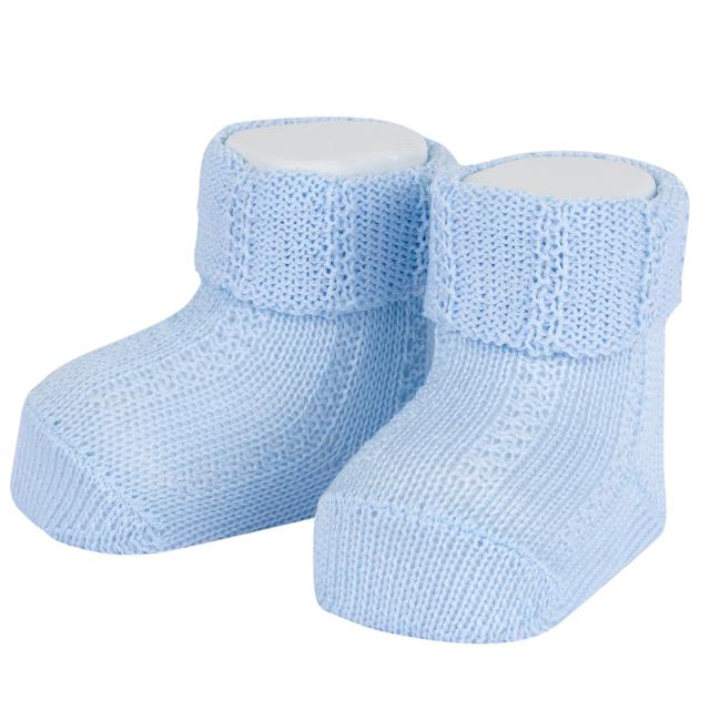 Babbucce In Maglia | Chicco Babbucce in maglia azzurre per bambino Chicco in misto cotone sostenibile, con lavorazione a gioco di punti e certificazione Oeko-Tex. | Chicco