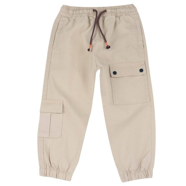 Pantaloni Lunghi Baggy Fit | Chicco Pantaloni lunghi baggy fit bianchi in ripstop di cotone sostenibile Chicco per bambino, con vita elasticizzata, cordino regolabile e tascone con bottoni gommati a contrasto. | Chicco