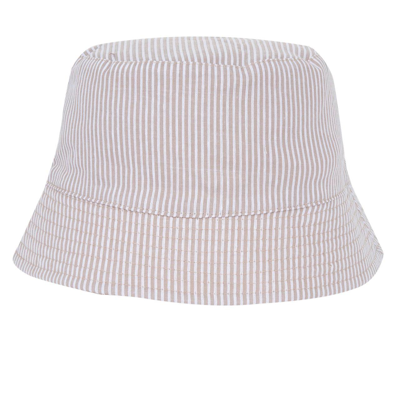 Cappello Reversibile | Chicco Cappello reversibile Chicco in chambray leggero per bambino, con un lato a righe grigie e l'altro écru tinta unita, ideale per primavera/estate. | Chicco