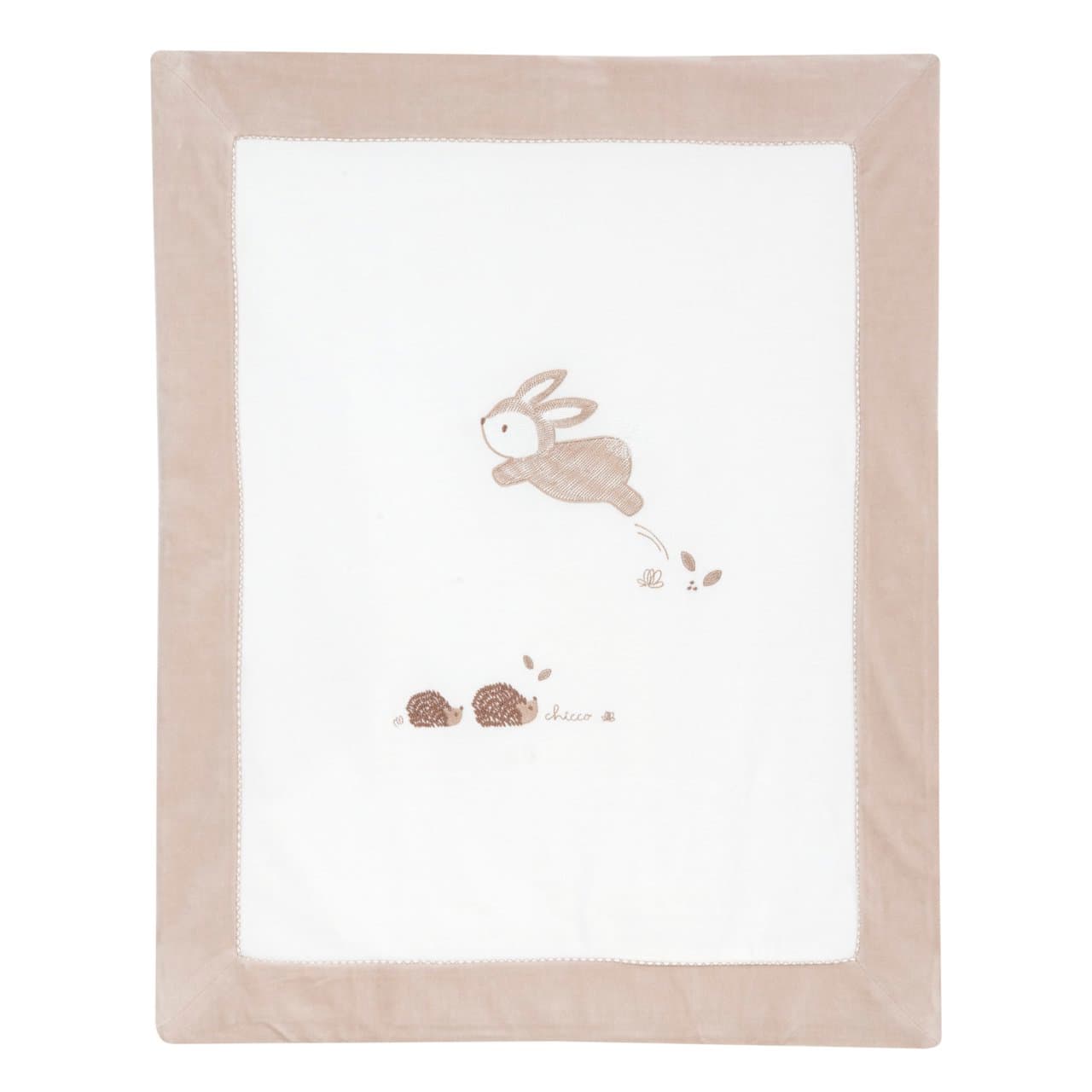 Coperta Carrozzina Sfoderabile | Chicco Coperta sfoderabile Chicco per carrozzina in ciniglia bianca, con grafica ricamata e rivestimento removibile, ideale per autunno/inverno. | Chicco