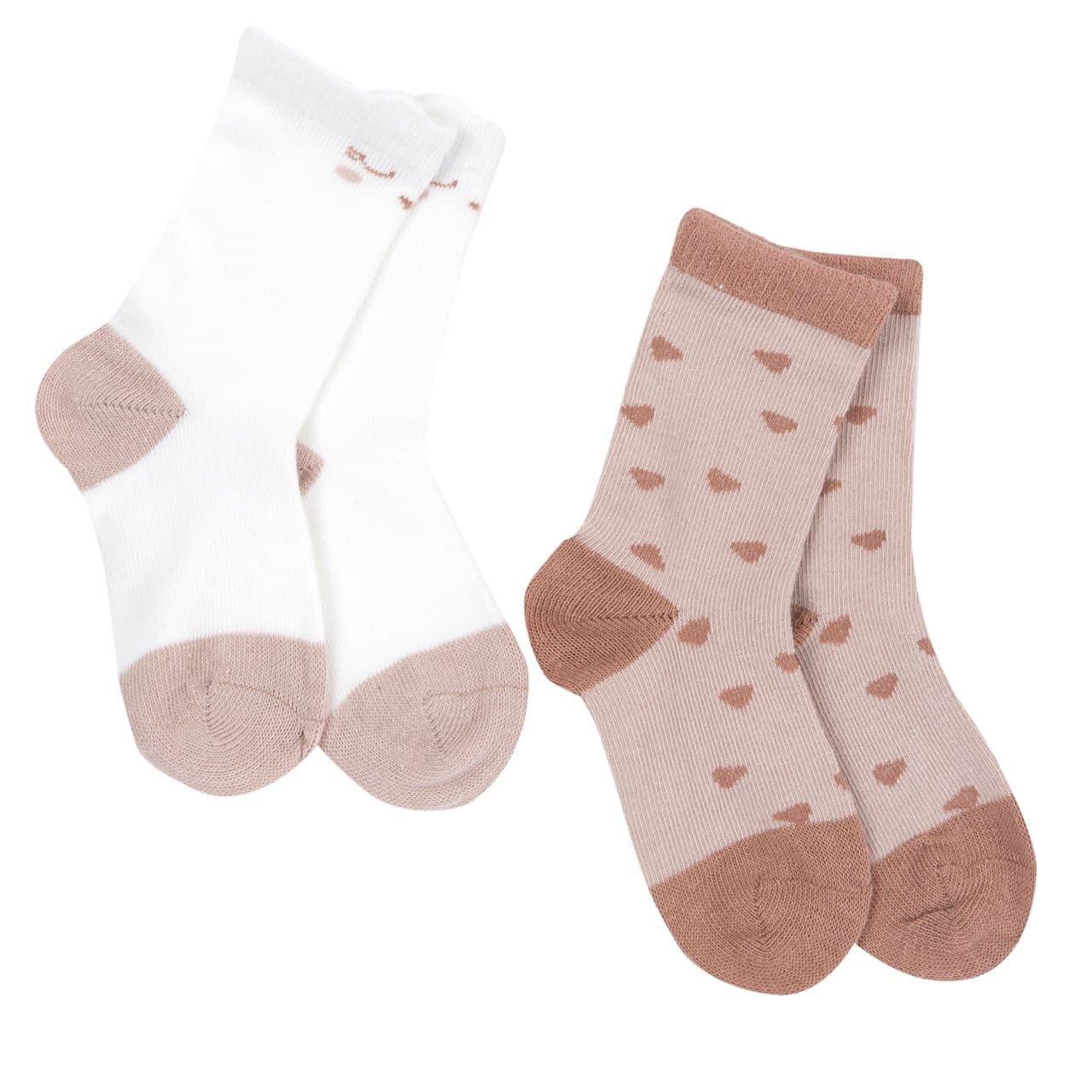 Set Due Paia Calzini Gambaletto | Chicco Set due paia calzini gambaletto Chicco per bambina in misto cotone, bianco con fantasia a triangolini e musetto intarsiato, ideali autunno/inverno. | Chicco