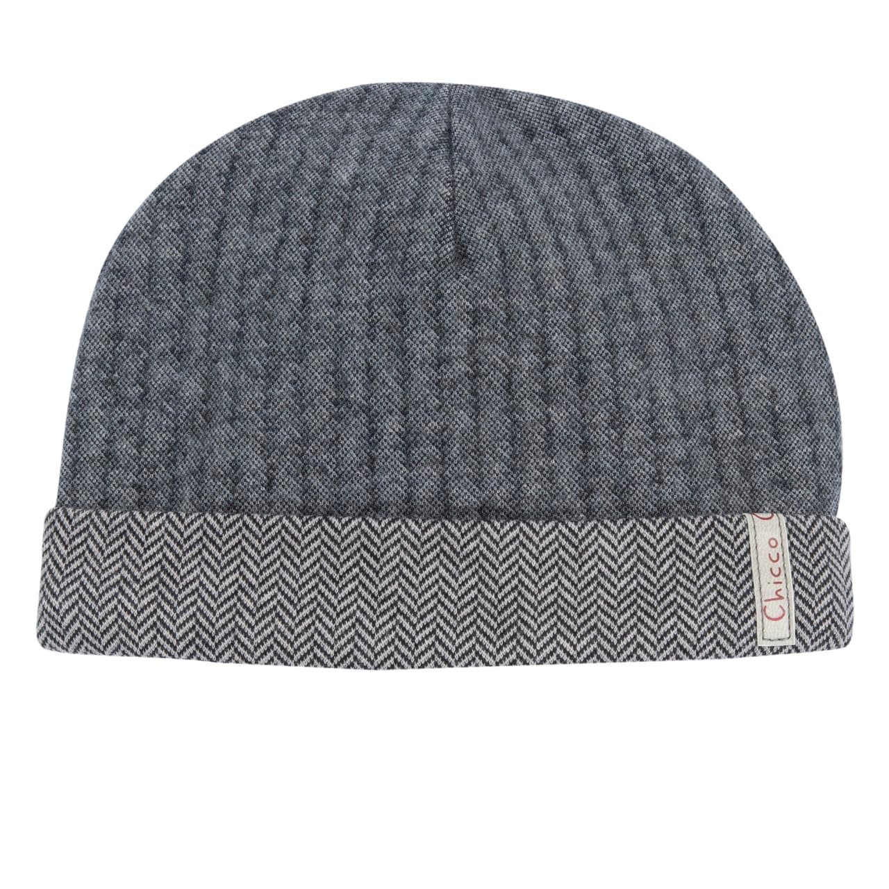 Cappello Con Risvolto | Chicco Cappello Chicco con risvolto in jacquard marrone, realizzato in cotone, poliestere ed elastan, ideale per neonati e bambini. | Chicco