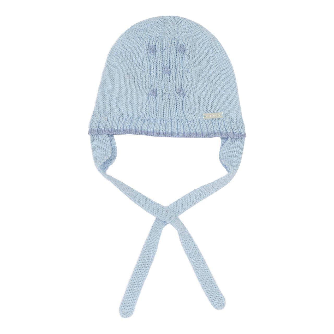 Cappello Con Paraorecchie | Chicco Cappello con paraorecchie Chicco in pura lana azzurra per neonato, con laccetti e medaglietta personalizzata, ideale per l'autunno/inverno. | Chicco