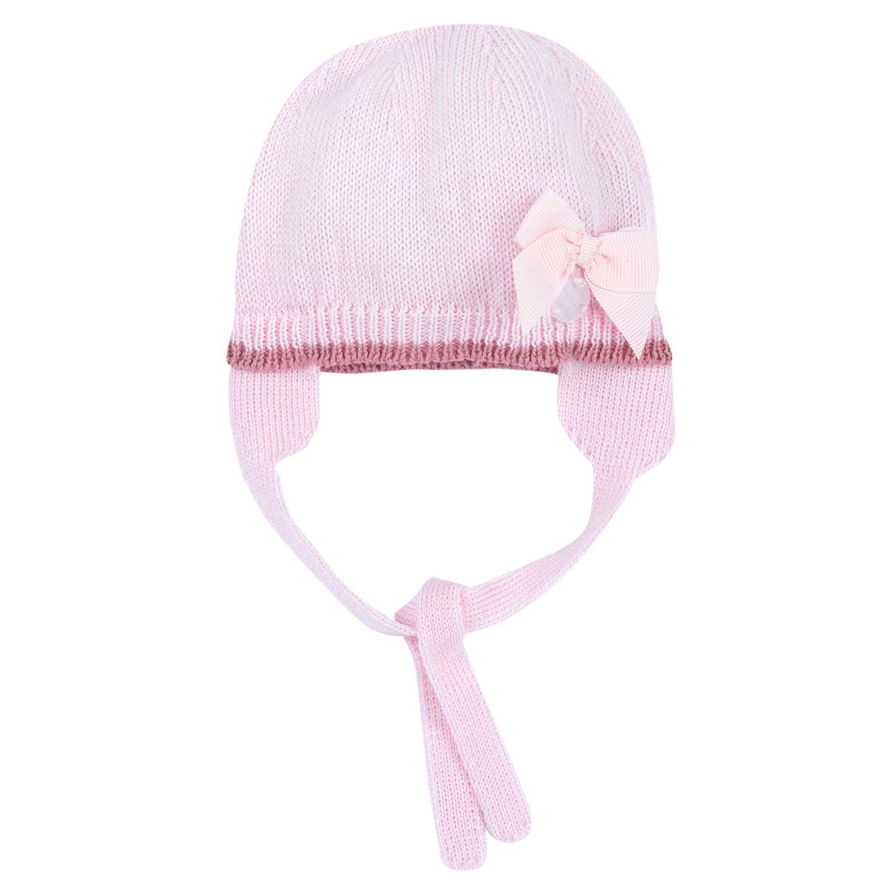 Cappello Con Paraorecchie | Chicco Cappello con paraorecchie Chicco in pura lana rosa per bambina, lavorazione a punti e fiocco applicato, ideale per l'autunno/inverno. | Chicco