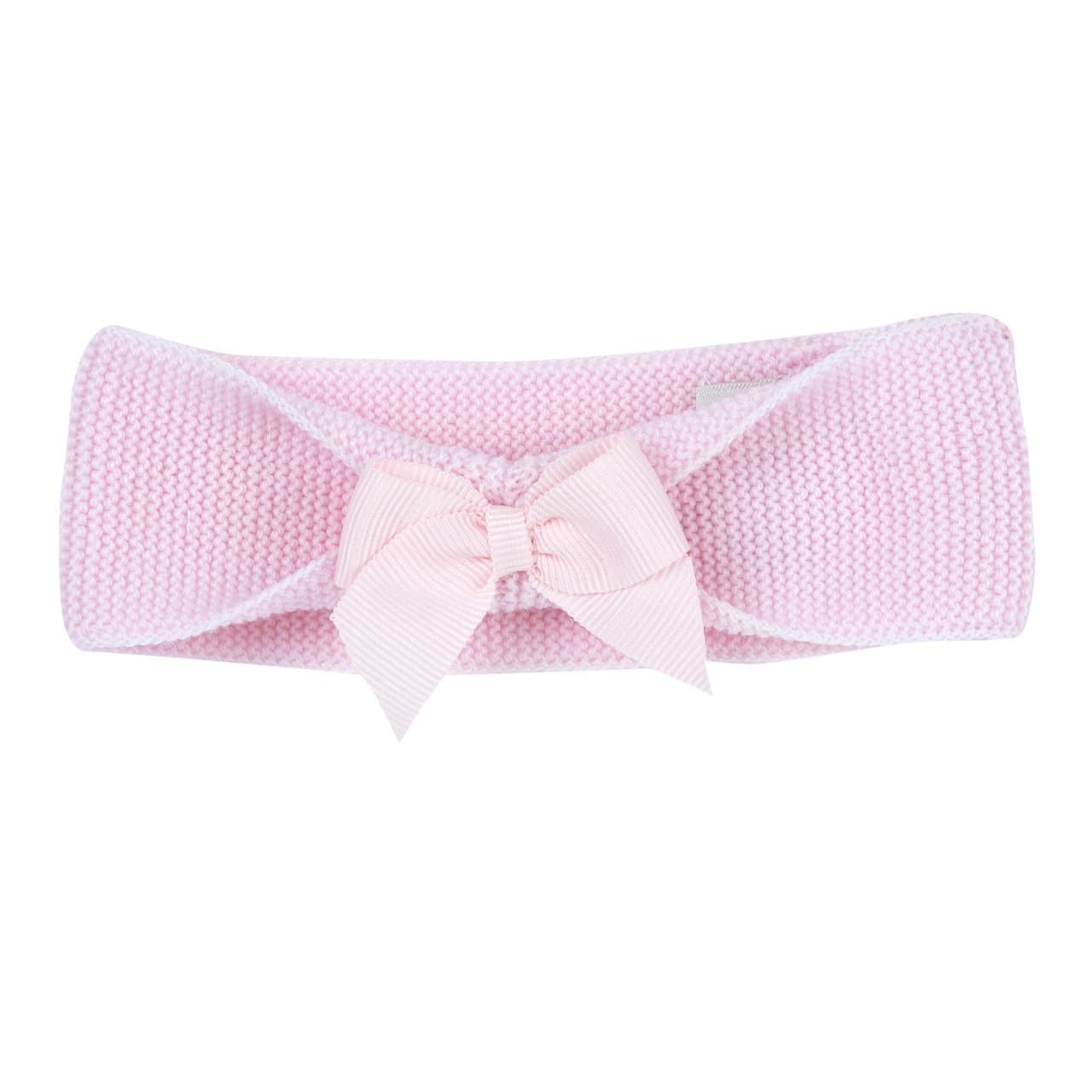 Fascetta | Chicco Fascetta in maglia Chicco rosa in pura lana per bambina, con fiocco applicato, ideale per autunno/inverno e certificata Oeko-Tex. | Chicco