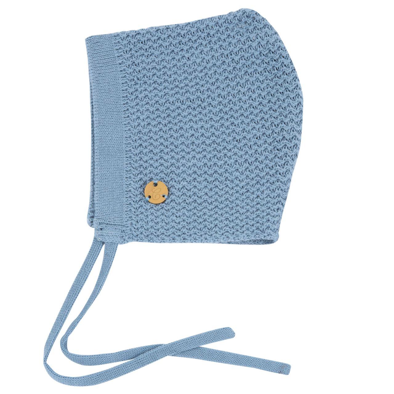 Cappello In Maglia | Chicco Cappello in maglia azzurro Chicco per neonato, in cotone caldo, con medaglietta decorativa effetto legno, certificato Oeko-Tex. | Chicco
