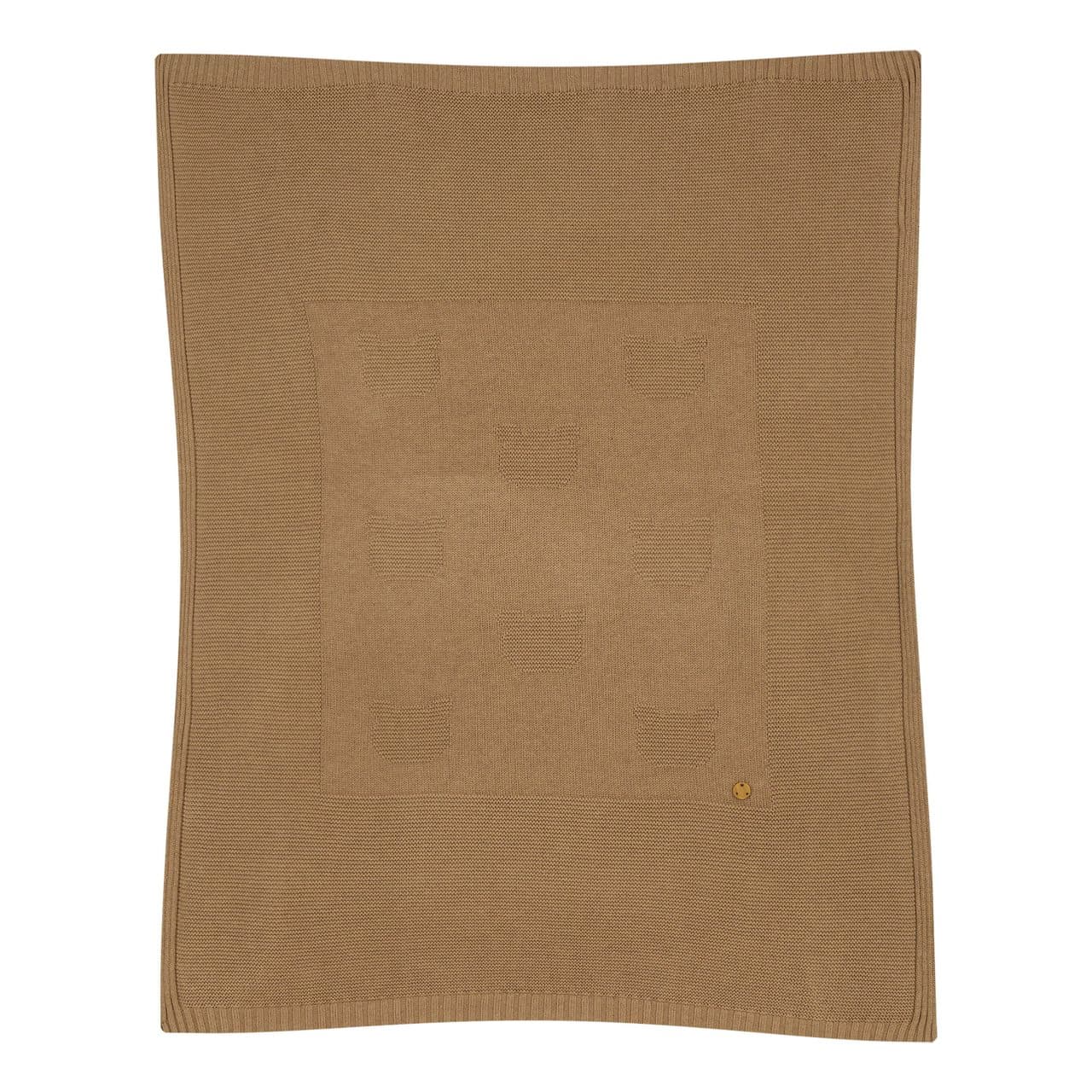 Coperta Carrozzina In Maglia | Chicco Coperta per carrozzina Chicco rosa in maglia di cotone caldo, con lavorazione a punti, grafica ricamata e medaglietta madreperla, misura 86x68 cm. | Chicco